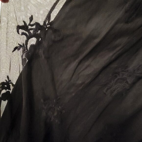 NWT Windsor Women's Black Spaghetti Strap Floral Lace Long Maxi Dress Sz Large - Picture 5 of 12